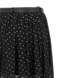 SELF PORTRAIT Self Portrait Women 'Black And Gold Chiffon Lace Maxi' Skirt