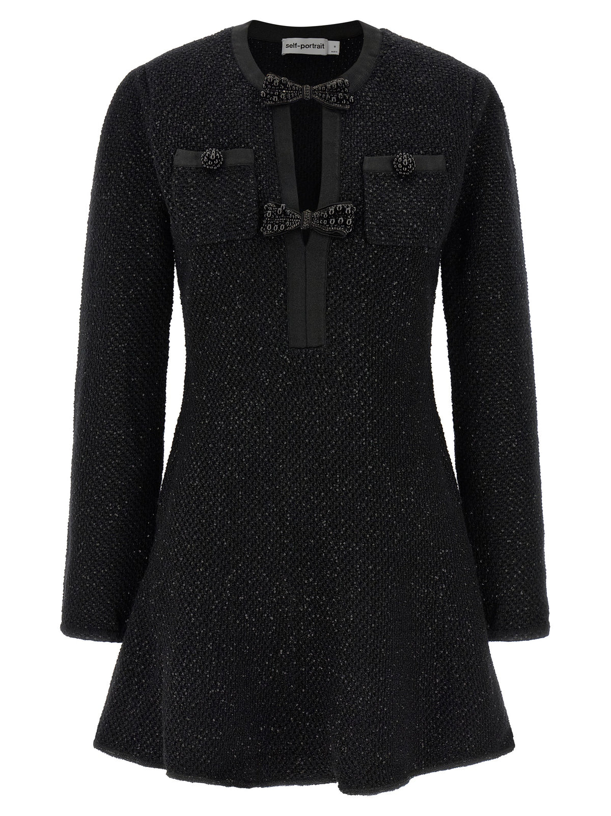 Self Portrait Women 'Black Sequin Knit Mini' Dress