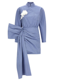 SELF PORTRAIT Self Portrait Women 'Blue Cotton Tie Side Mini' Dress