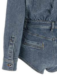 SELF PORTRAIT Self Portrait Women 'Rhinestone Denim' Jumpsuit