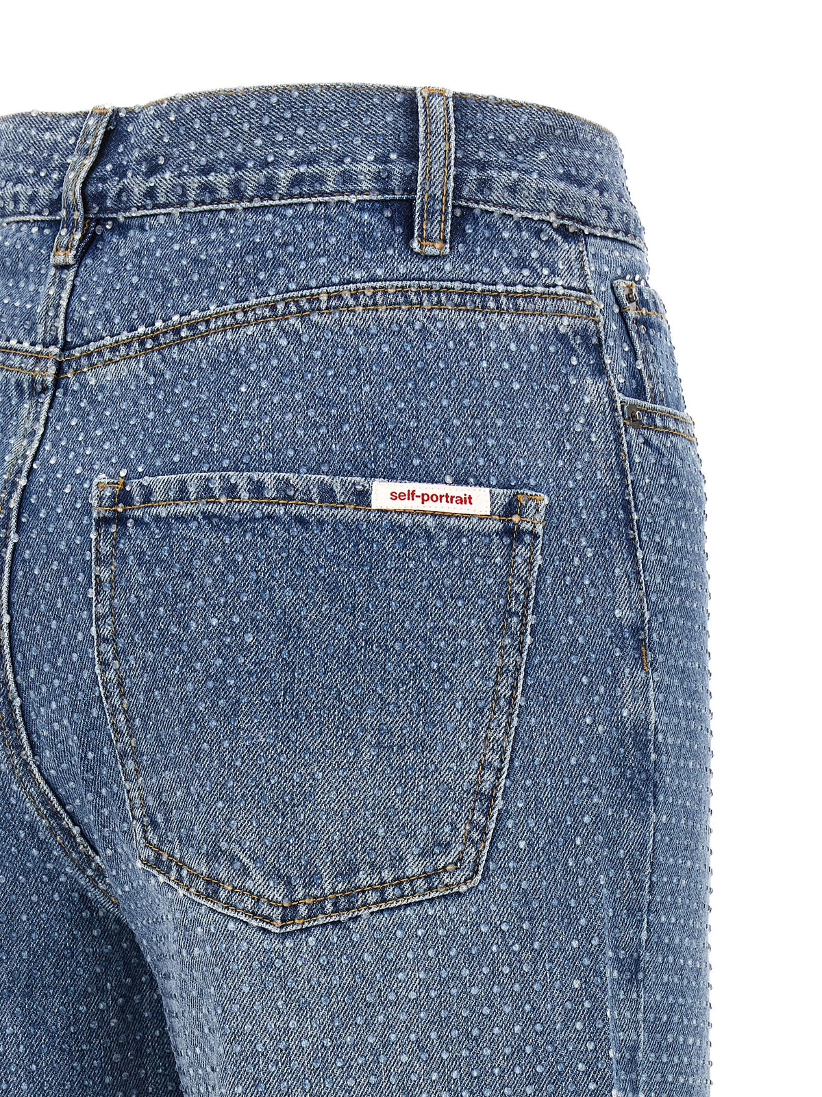 SELF PORTRAIT Self Portrait Women 'Rhinestone Denim Straight Leg' Jeans