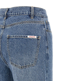 SELF PORTRAIT Self Portrait Women 'Rhinestone Denim Straight Leg' Jeans