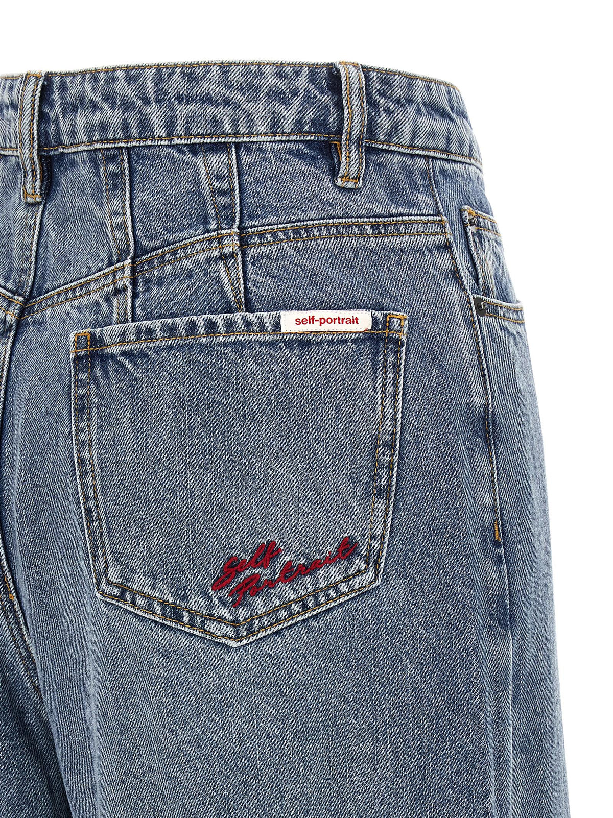 Self Portrait Women 'Blue Barrel Leg' Jeans