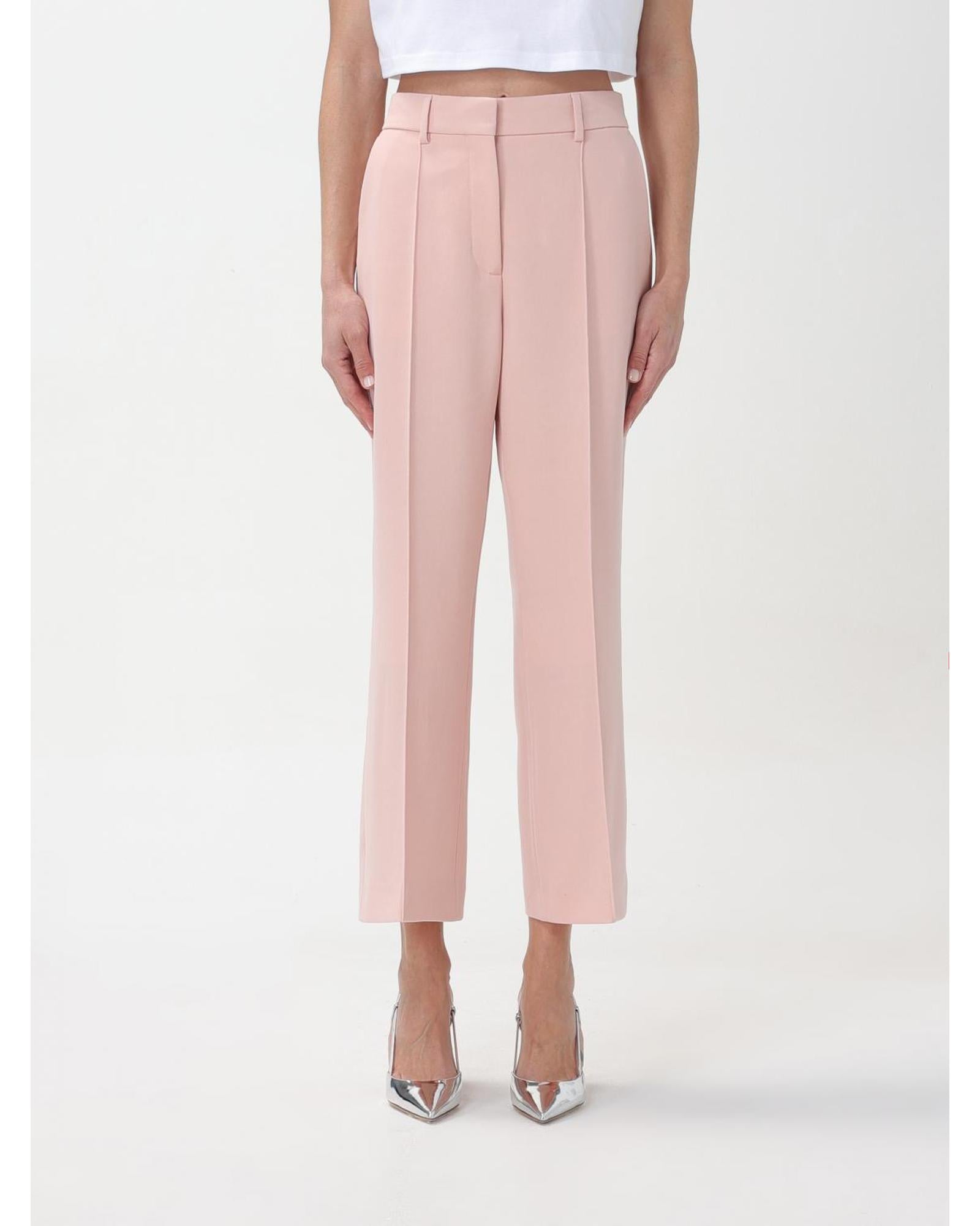 Lanvin Straight Leg Crepe Trousers Women Pink Pants