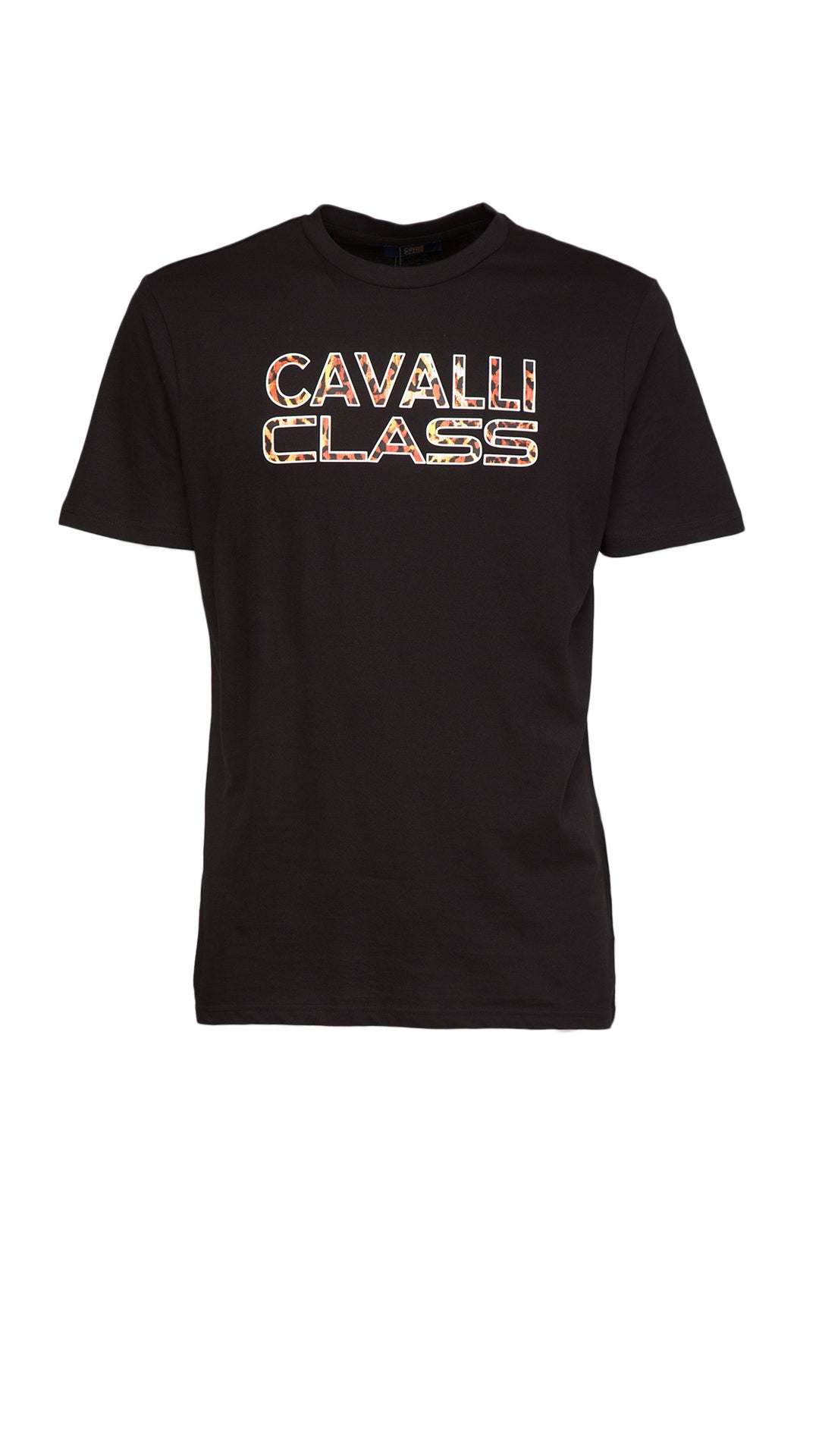 Cavalli Class Logo Animal Print Fashion T-Shirt-