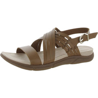 Marlis Womens Leather Padded Sole Slingback Sandals Medium Brown