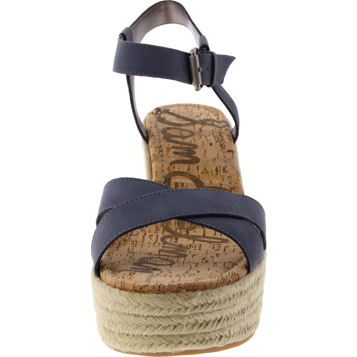 Destin Womens Nubuck Ankle Strap Wedge Sandals