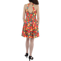 Womens Printed Scuba Fit & Flare Dress