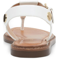 Bennia Womens Embellished Faux Leather Thong Sandals