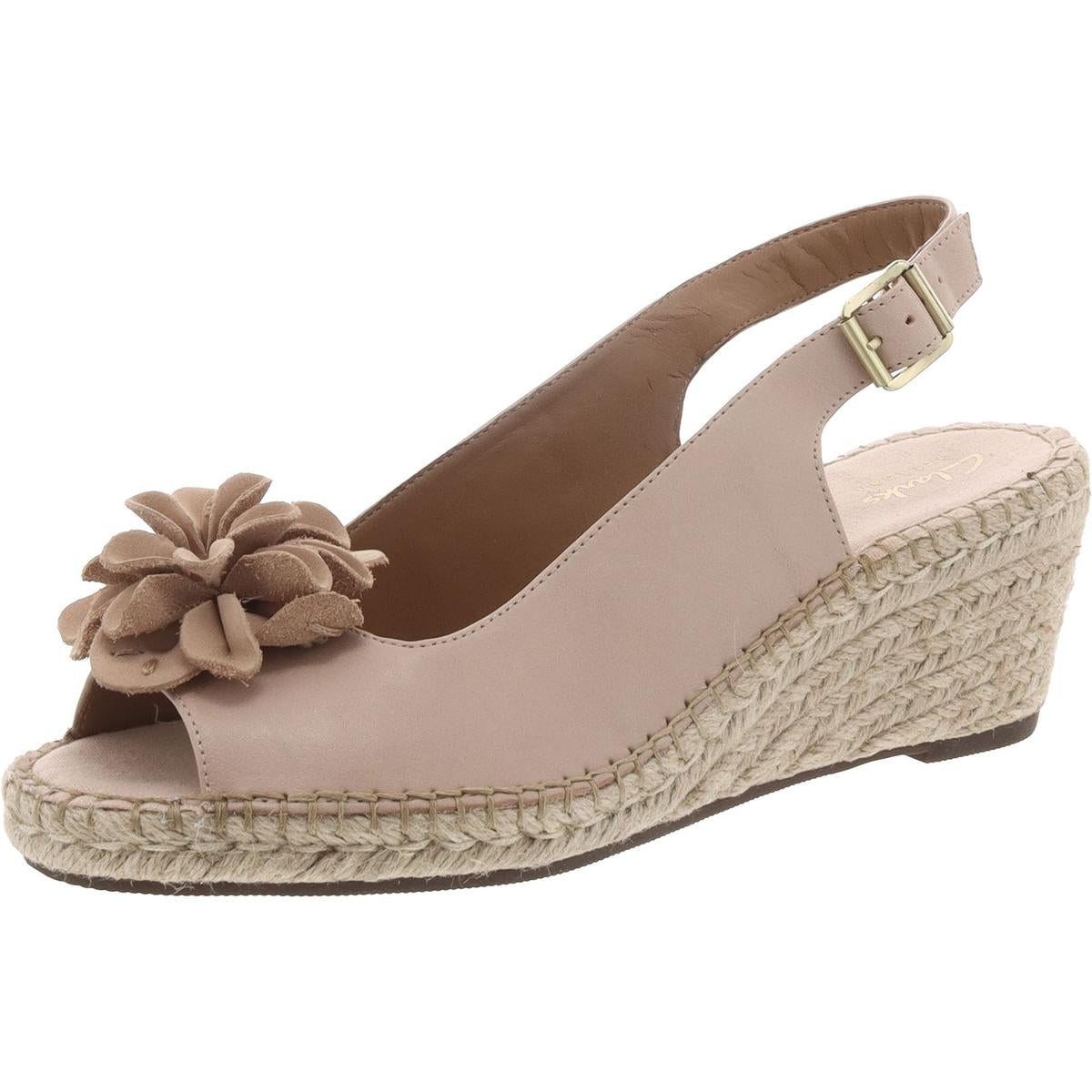 Petrina Bianca Womens Applique Espadrilles Nude Leather