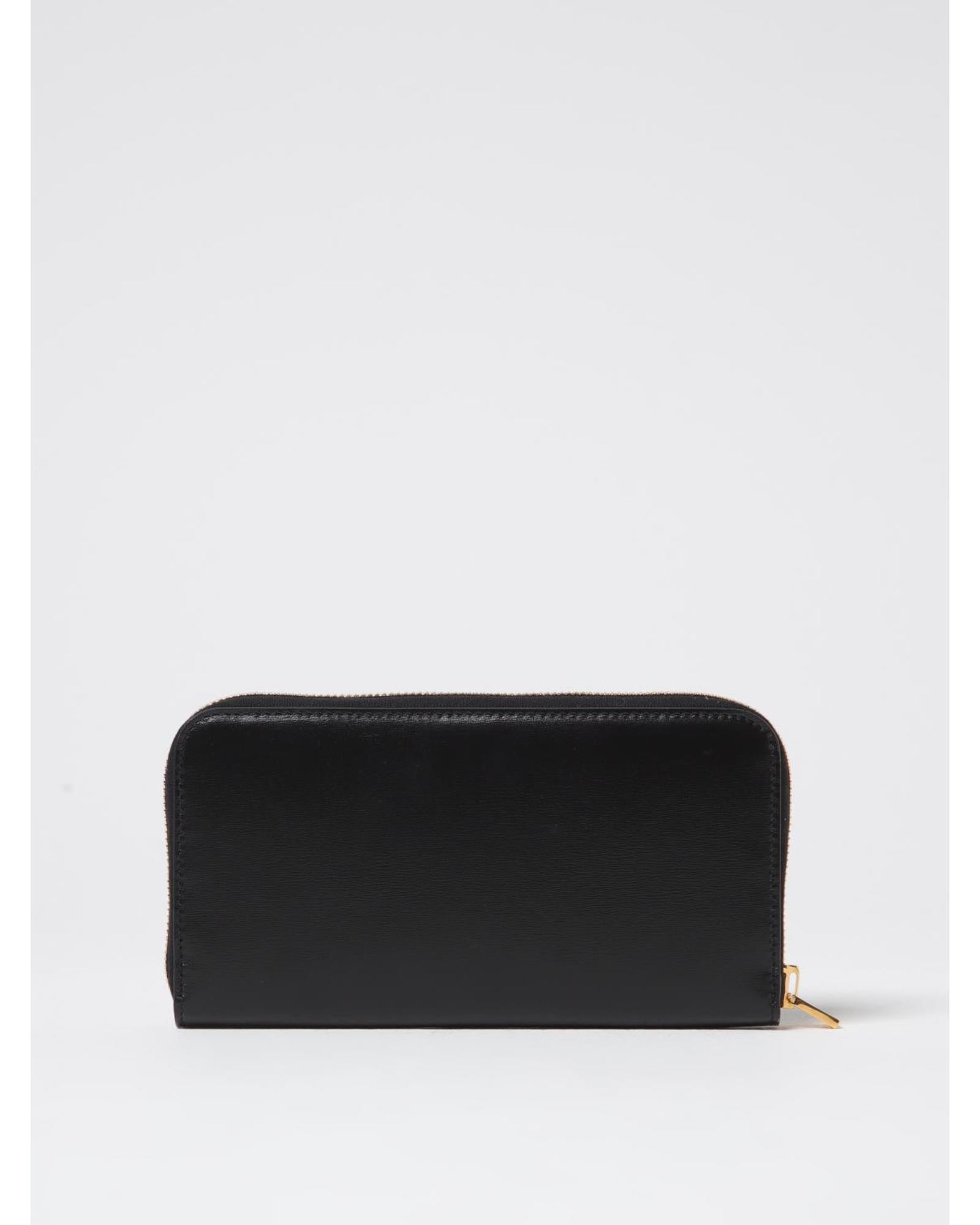 Tom Ford Zip Around Leather Wallet Chain Detail Women Black