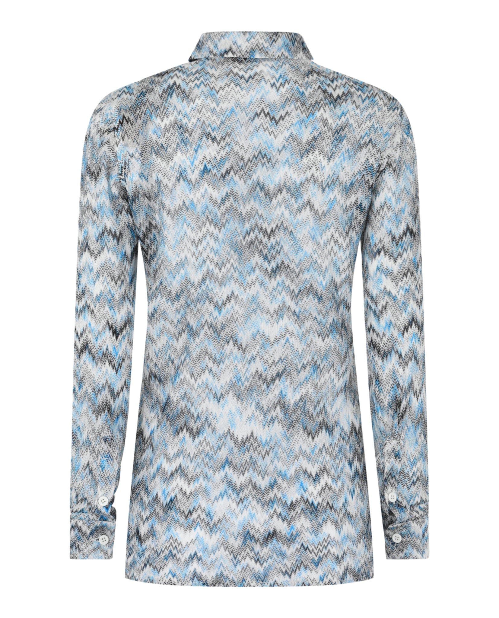 M Missoni Womens Sheer Chevron Print Button-Up Shirt