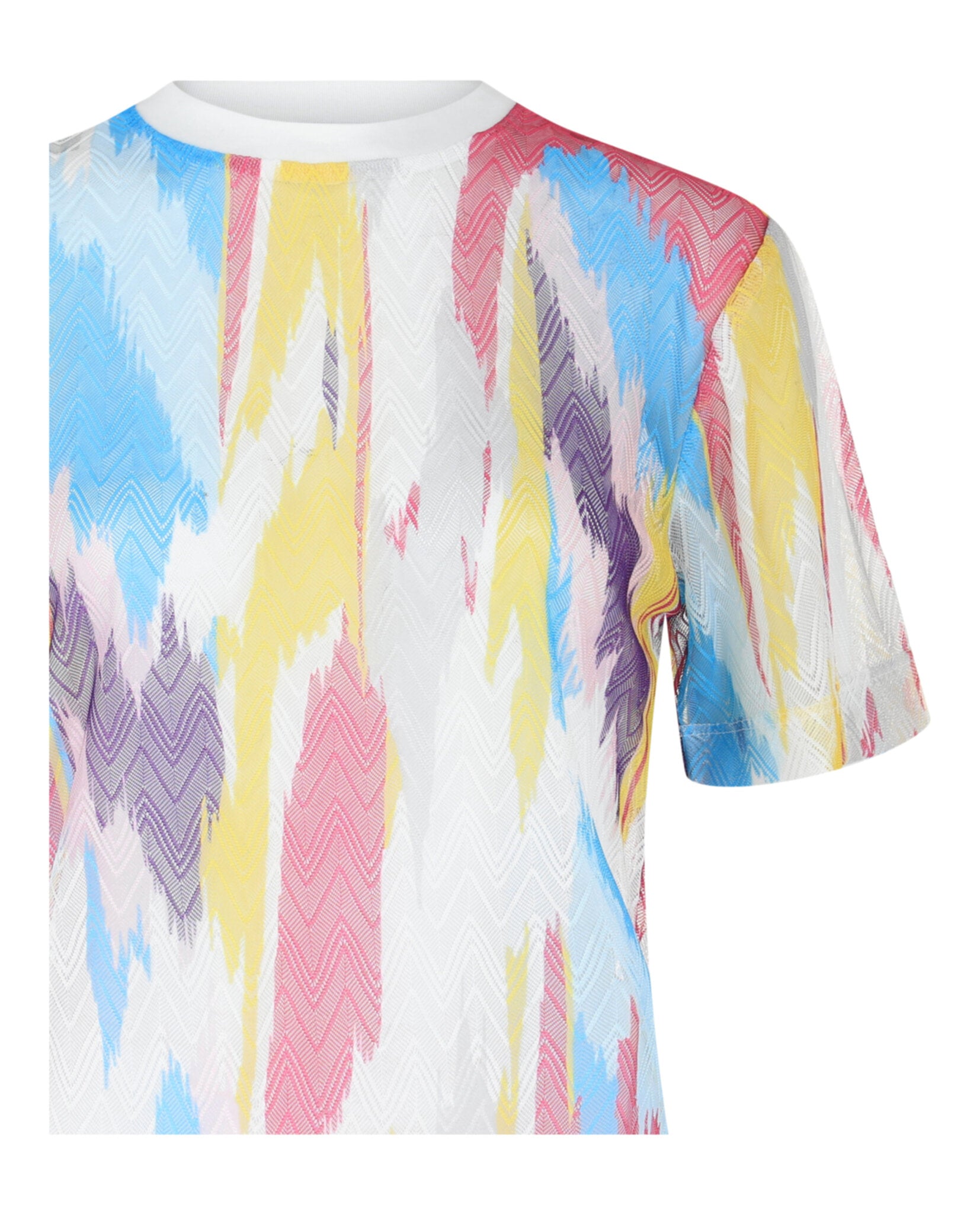 M Missoni Womens Sheer Chevron Mesh Crewneck T-Shirt