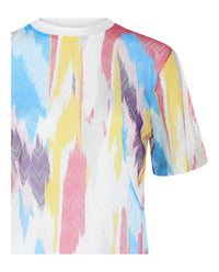 M Missoni Womens Sheer Chevron Mesh Crewneck T-Shirt