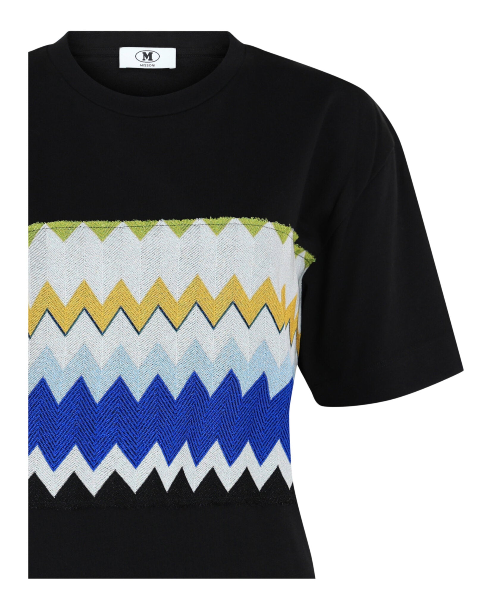 M Missoni Womens Lame' Zig Zag Panel T-Shirt