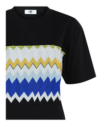 M Missoni Womens Lame' Zig Zag Panel T-Shirt