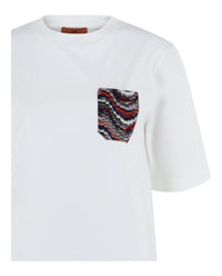 M Missoni Womens Patterned Pocket T-Shirt