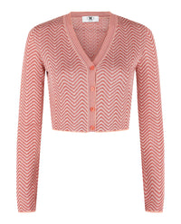 M Missoni Womens Cropped Chevron Patterned Cardigan