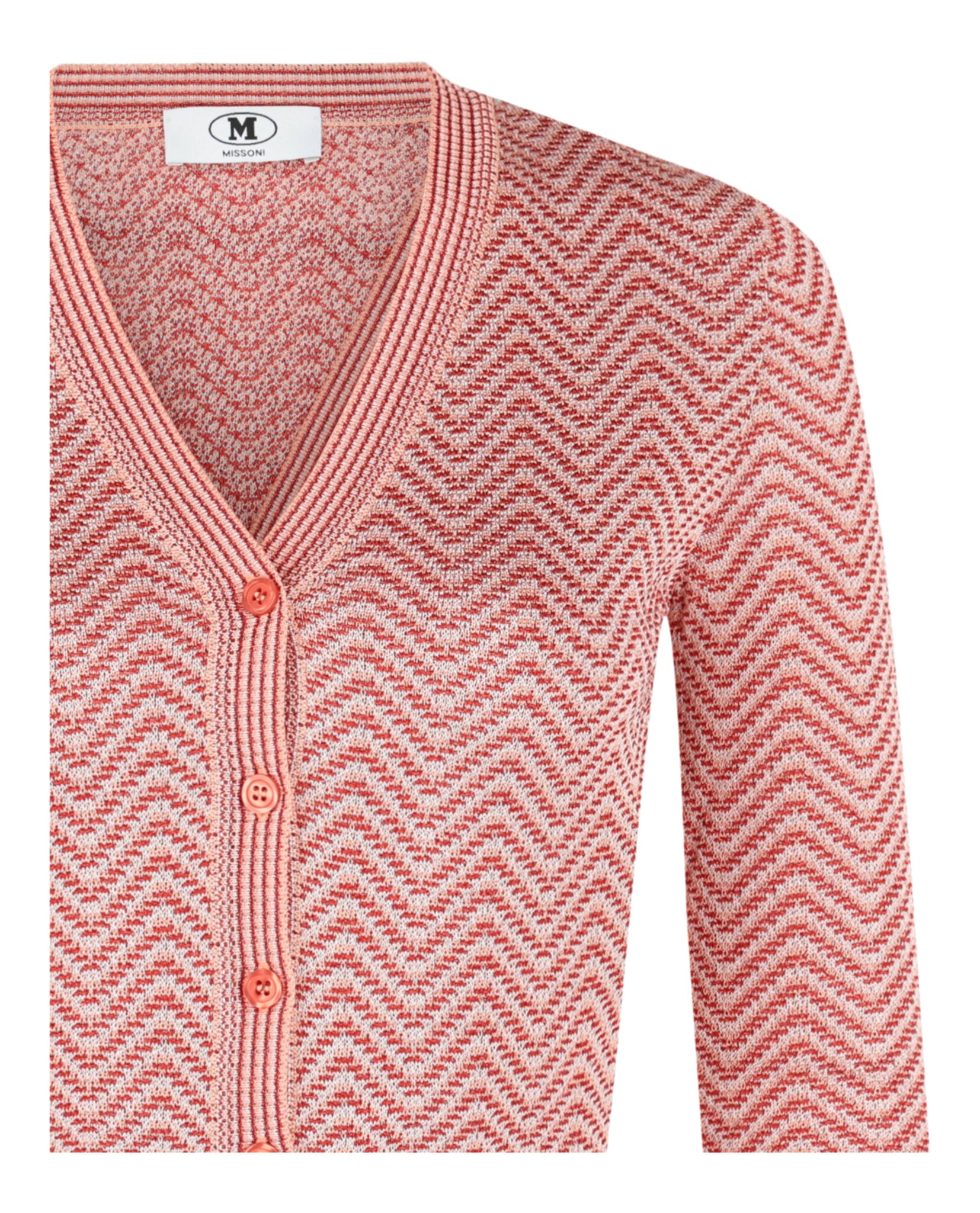 M Missoni Womens Cropped Chevron Patterned Cardigan