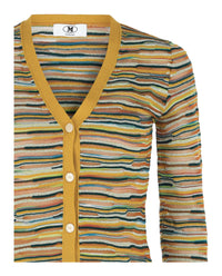 M Missoni Womens Fitted Striped Cardigan