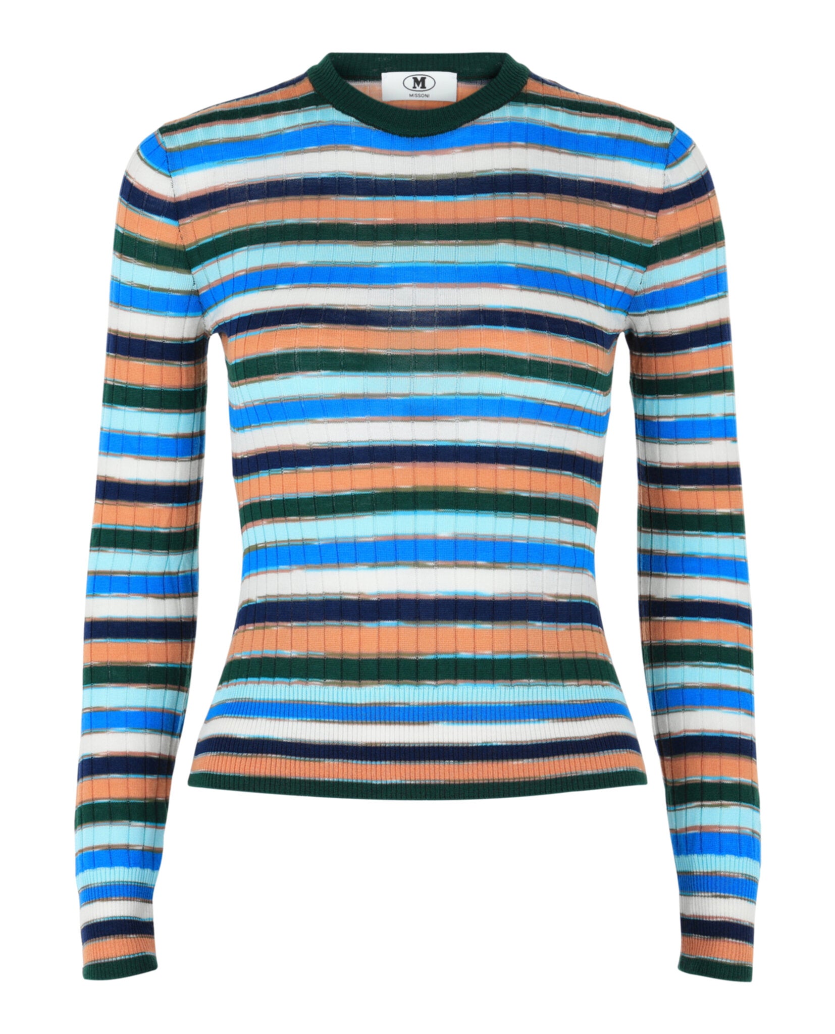 M Missoni Womens Striped Crewneck Sweater