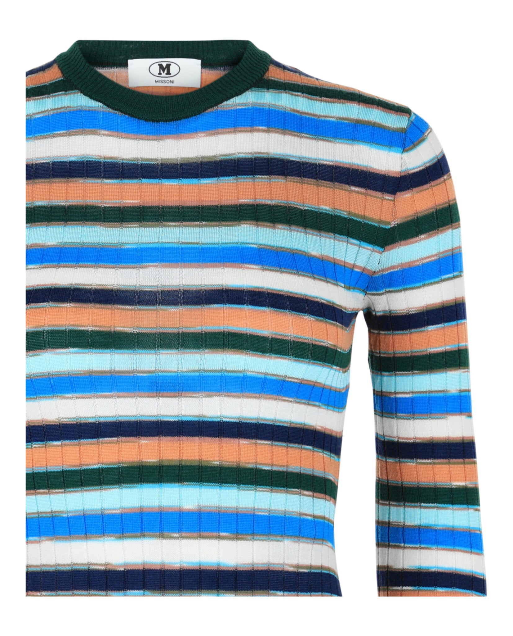 M Missoni Womens Striped Crewneck Sweater