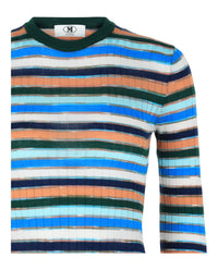 M Missoni Womens Striped Crewneck Sweater