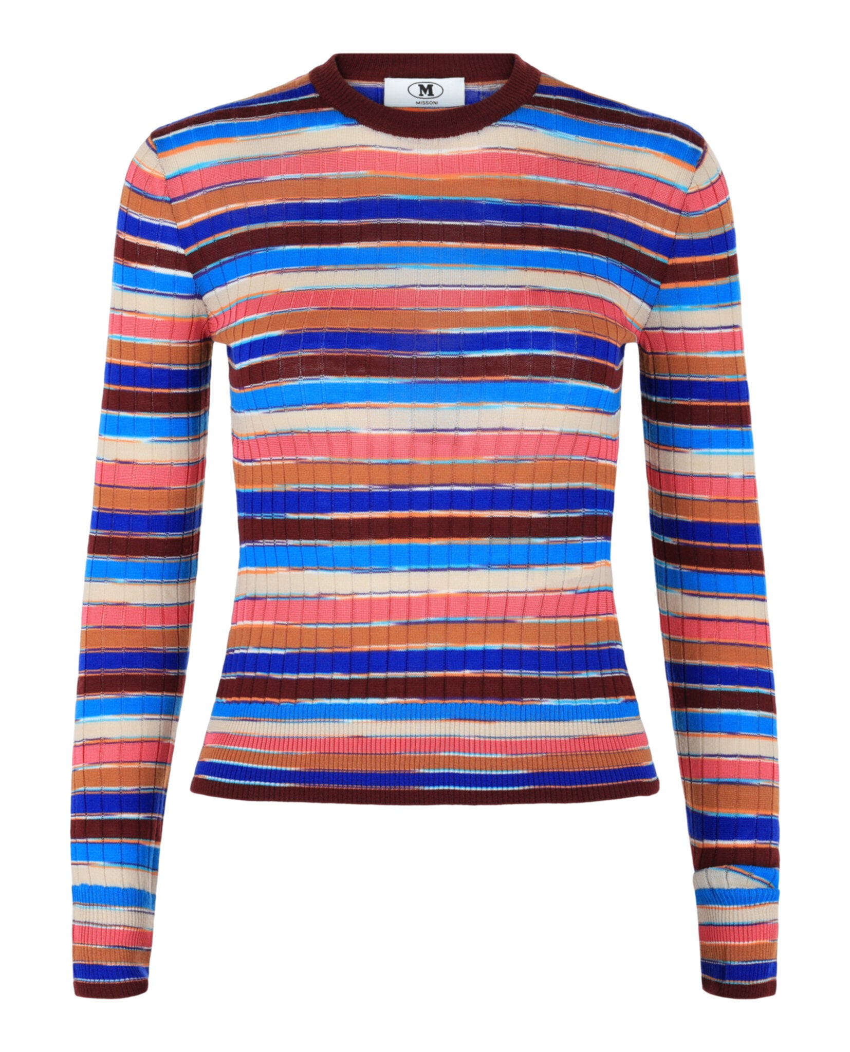 M Missoni Womens Striped Crewneck Sweater