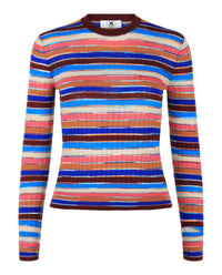 M Missoni Womens Striped Crewneck Sweater