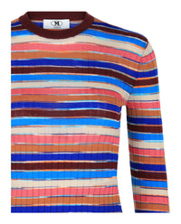 M Missoni Womens Striped Crewneck Sweater
