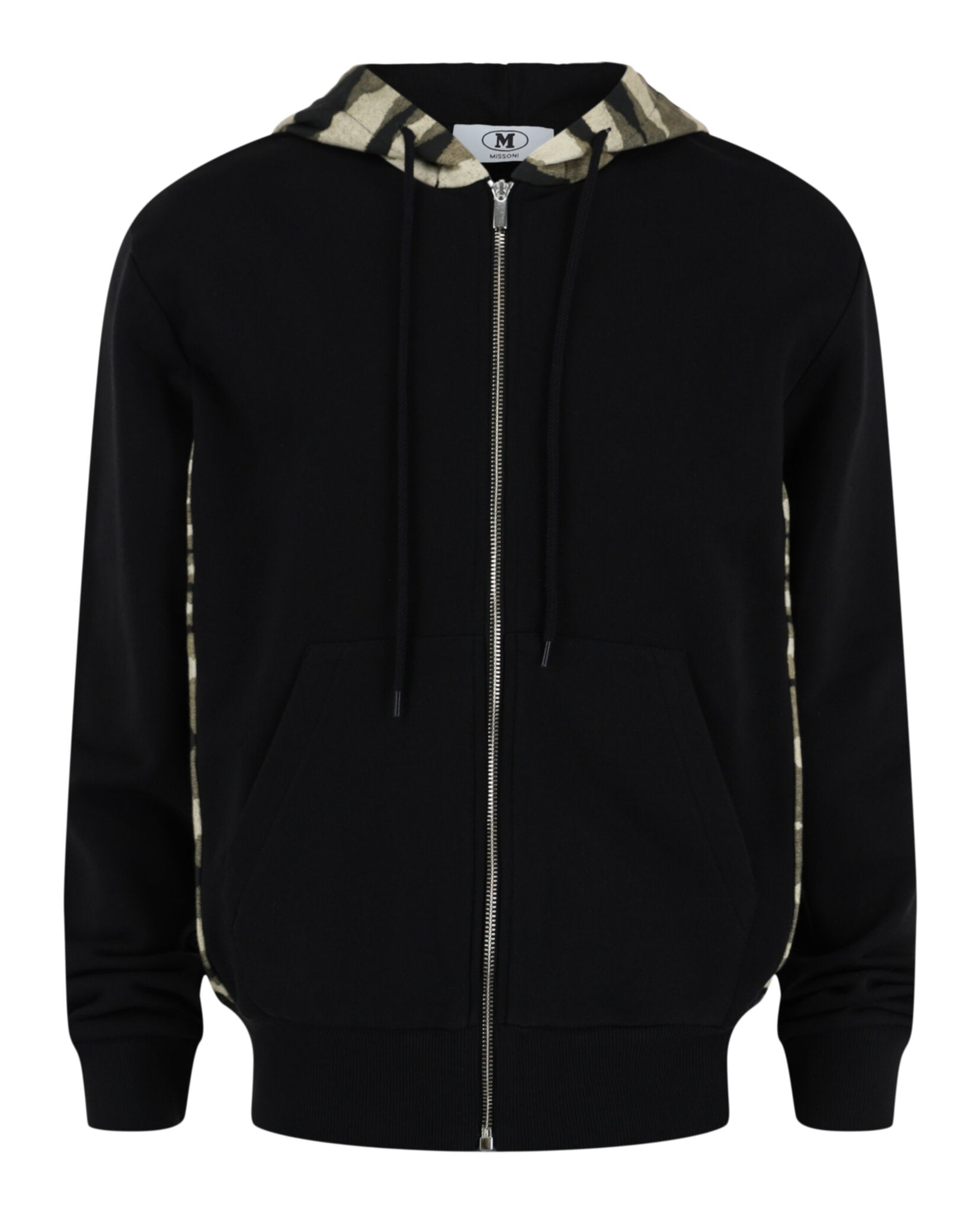 M Missoni Mens Zig Zag Print Zip Up Hoodie