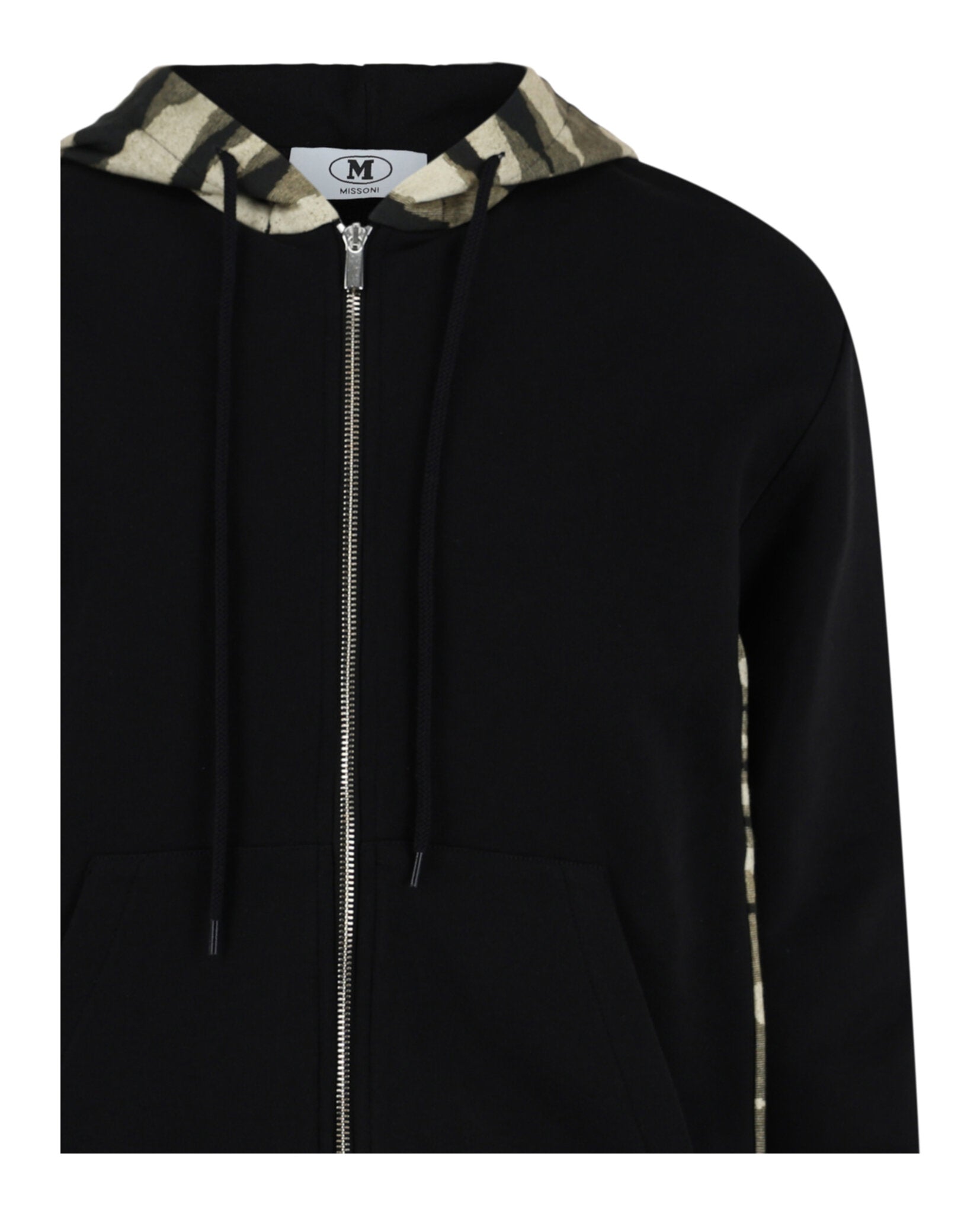 M Missoni Mens Zig Zag Print Zip Up Hoodie