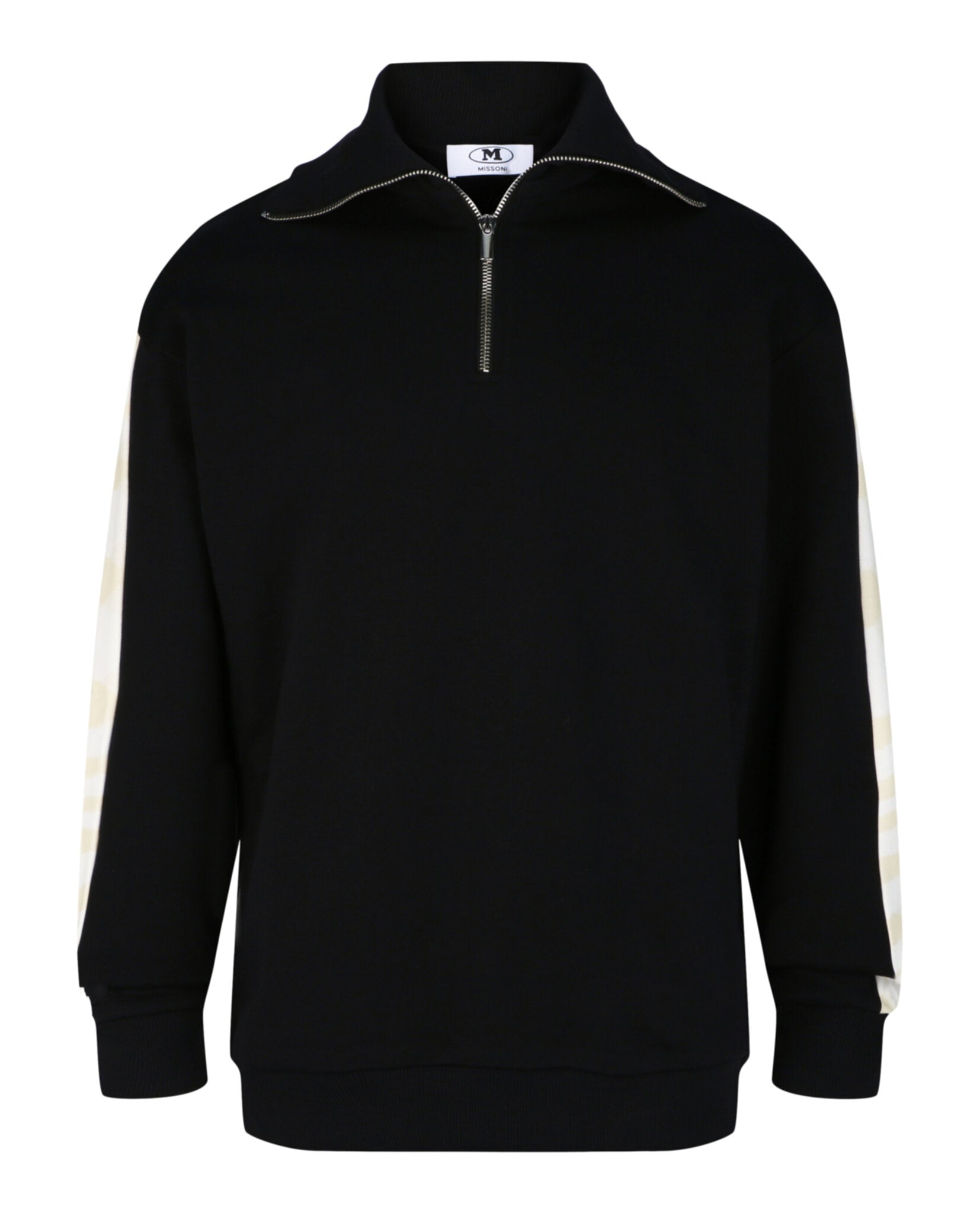 M Missoni Mens Zig Zag Stripe Quarter-Zip Sweatershirt