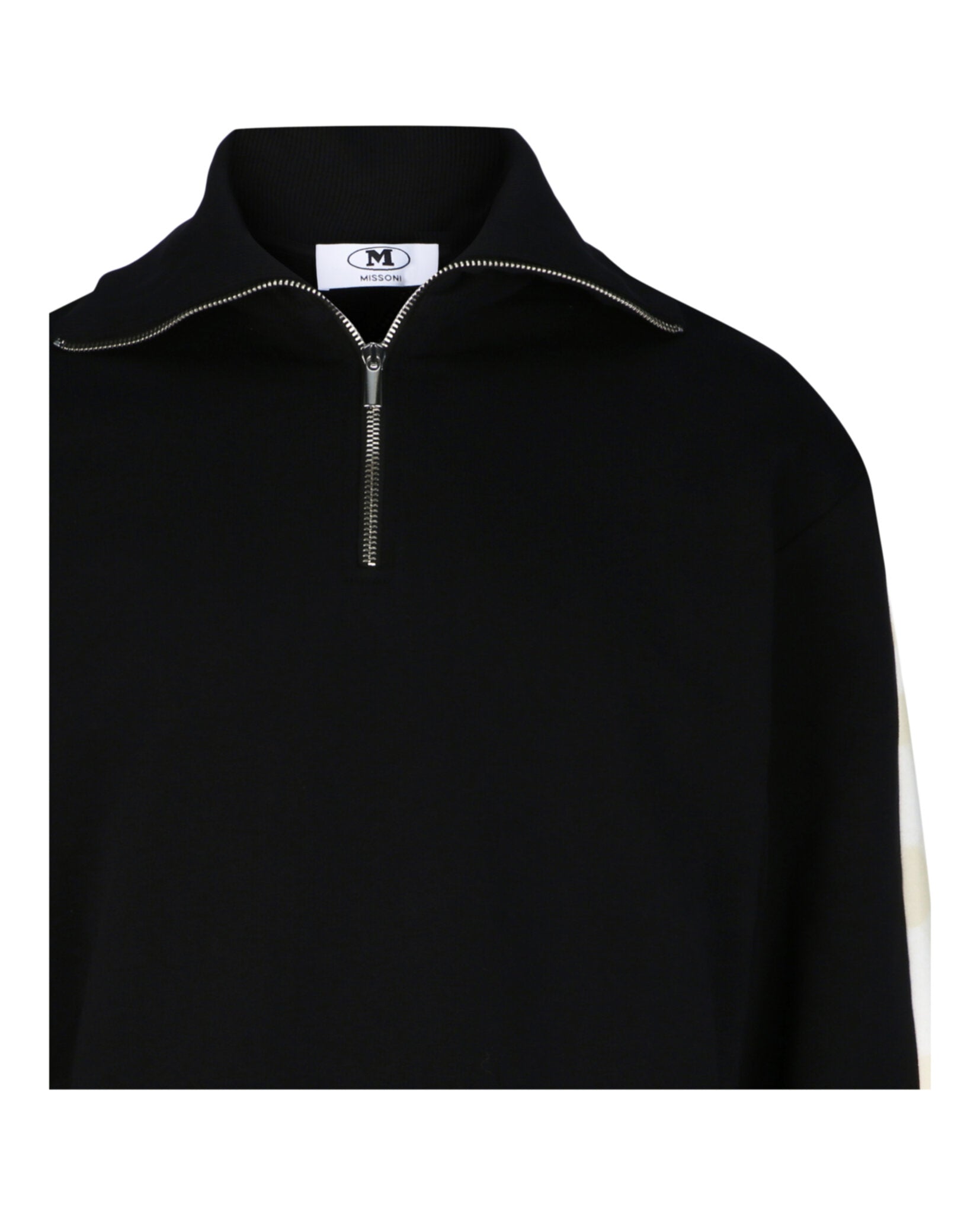 M Missoni Mens Zig Zag Stripe Quarter-Zip Sweatershirt