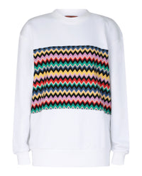 M Missoni Womens ZigZag Graphic Cotton Sweatshirt
