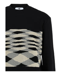M Missoni Mens Zig Zag Slub Crewneck Sweatshirt