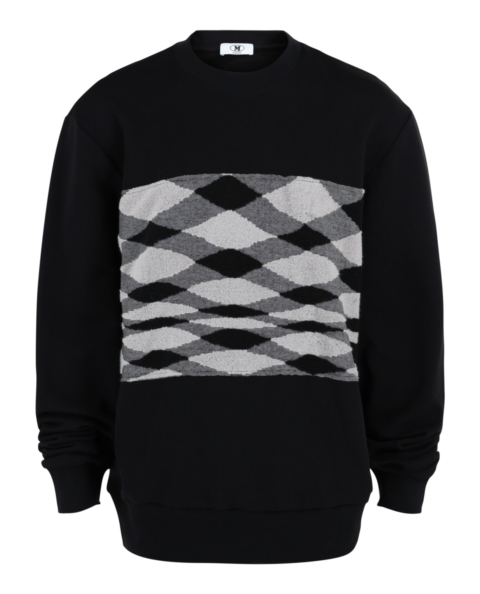 M Missoni Mens Zig Zag Slub Crewneck Sweatshirt