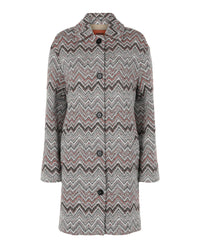 M Missoni Womens Tweed Chevron-Pattern Coat