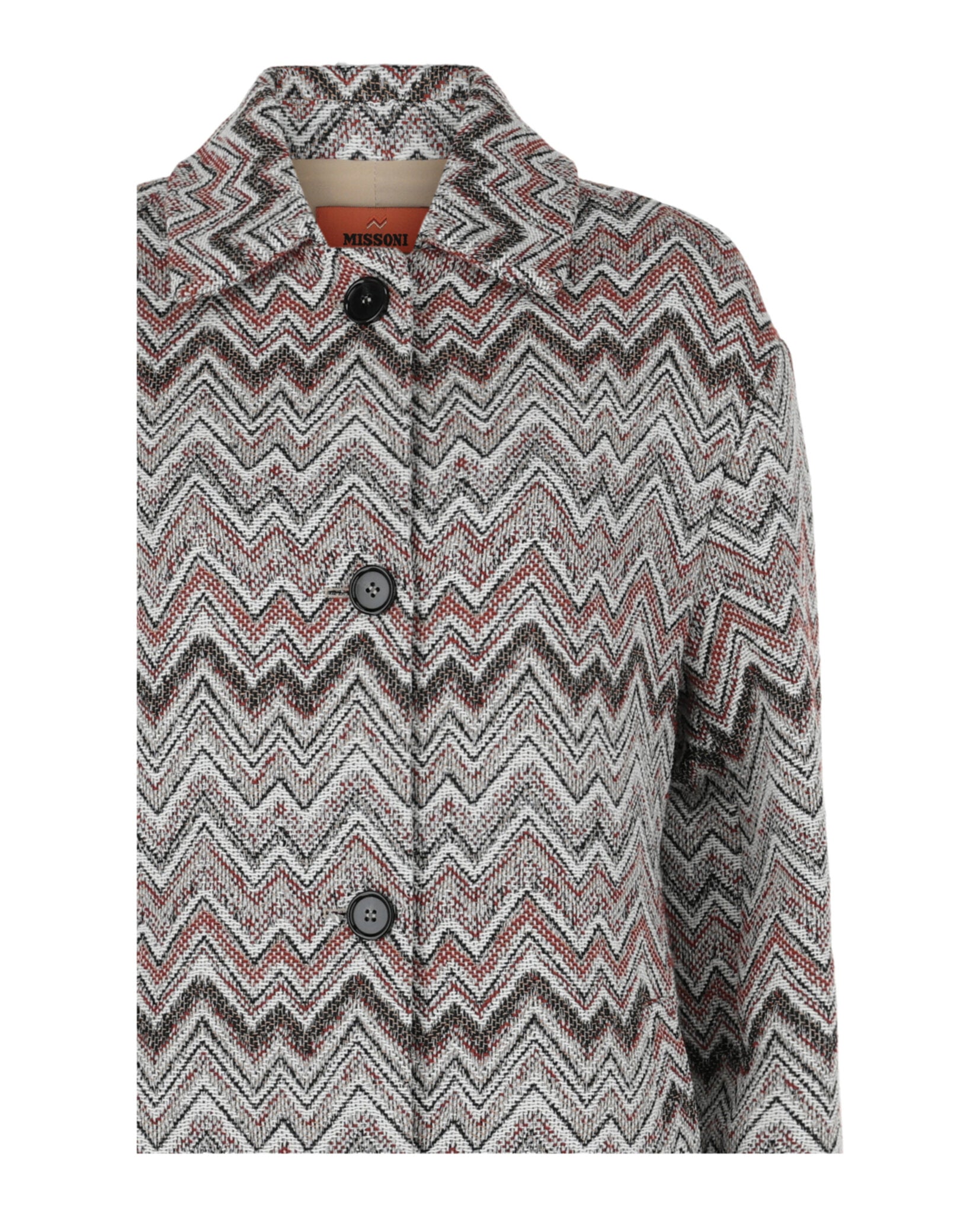 M Missoni Womens Tweed Chevron-Pattern Coat