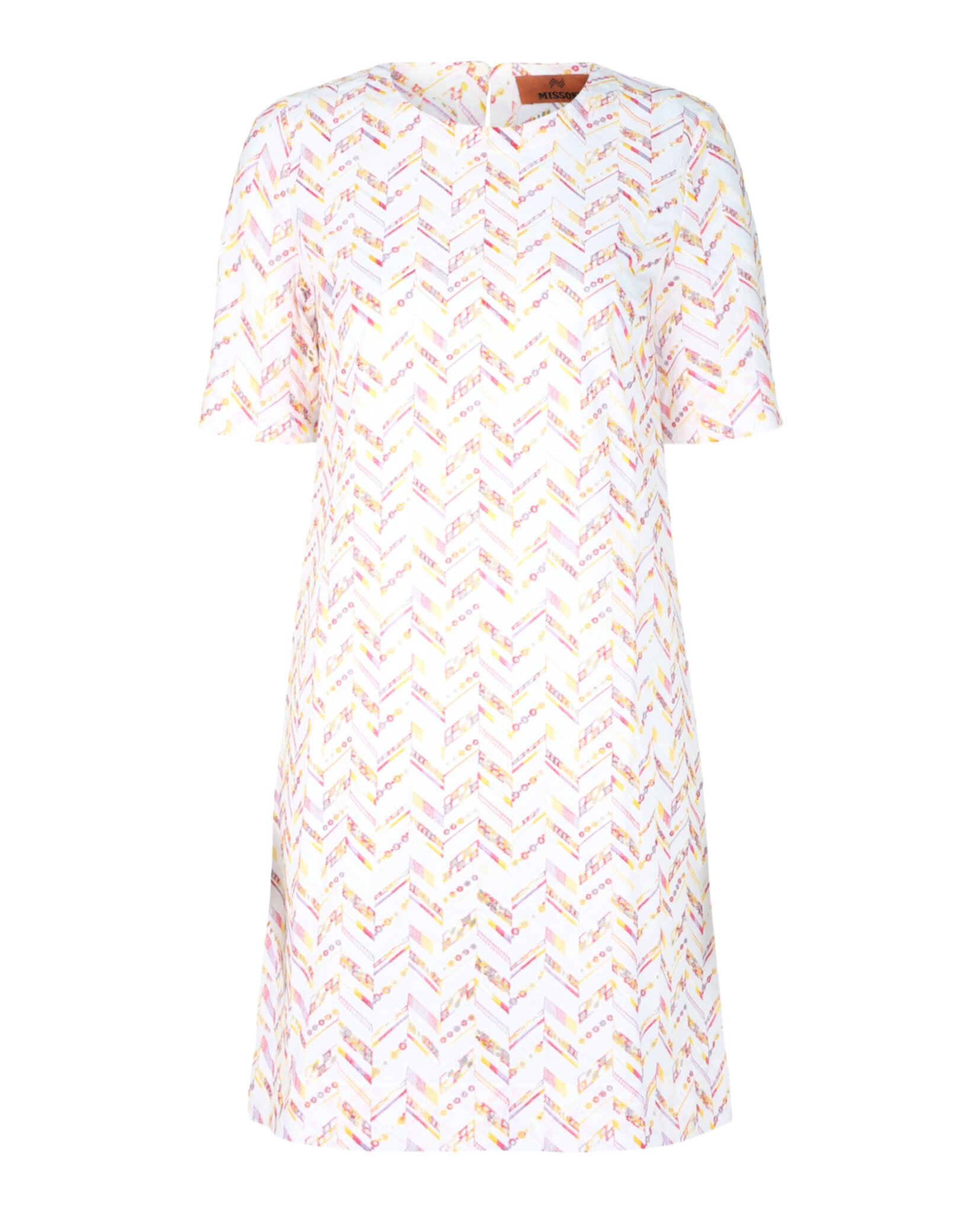 M Missoni Womens Embroidered Zig-Zag Mini Dress