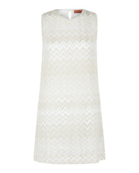 M Missoni Womens Metallic Zigzag Print Shift Dress