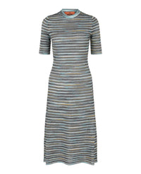 M Missoni Womens Striped Crochet Midi Dress