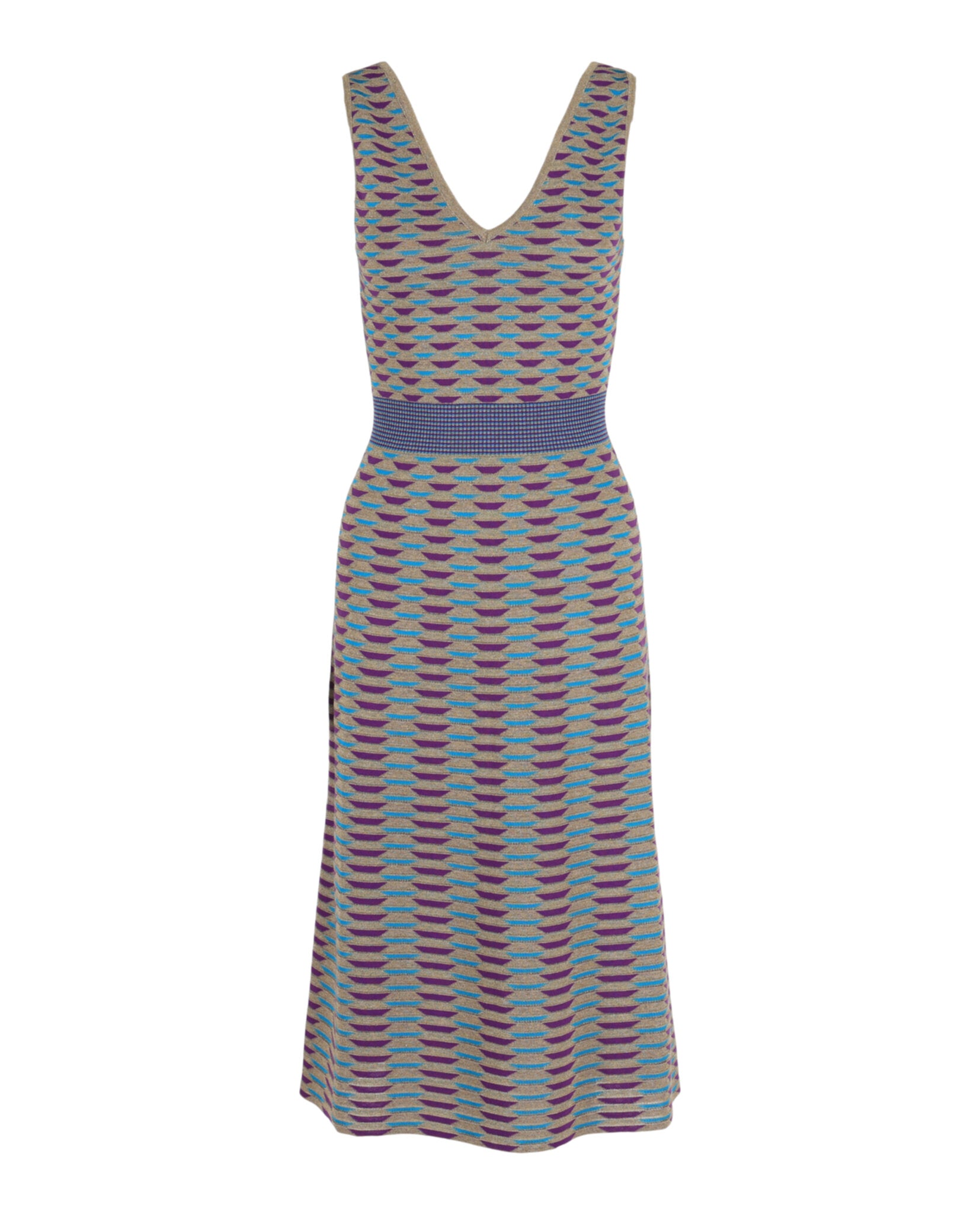 M Missoni Womens Patterned Lamé Midi Dress