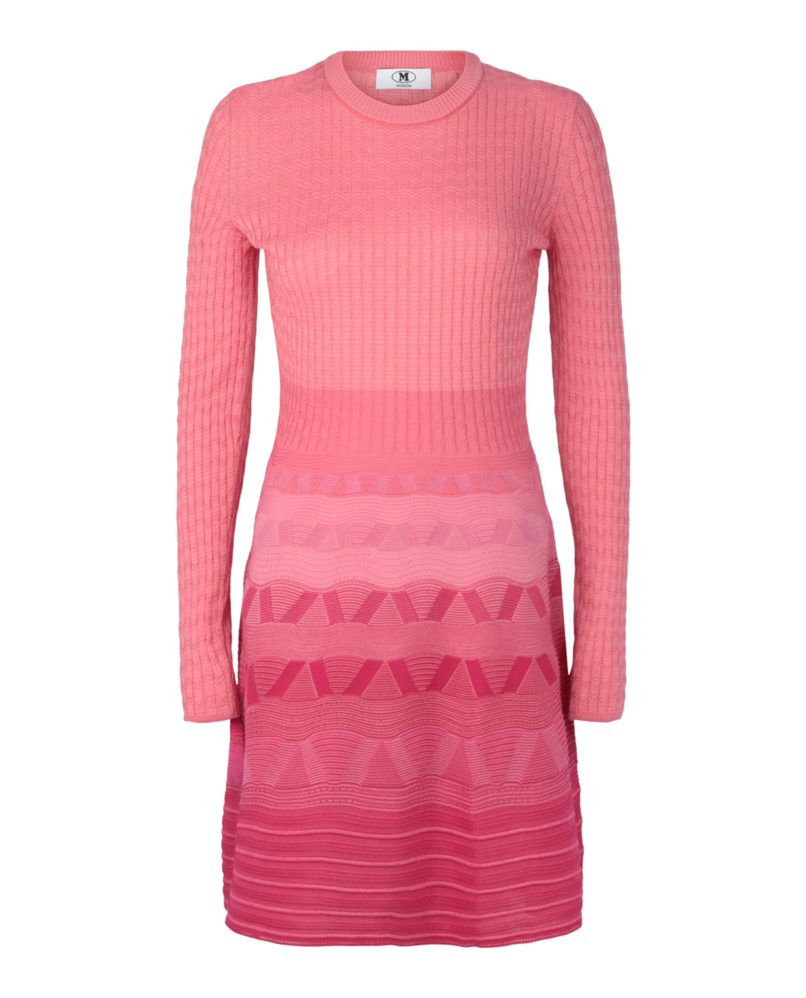 M Missoni Womens Wave-Pattern Long Sleeve Dress