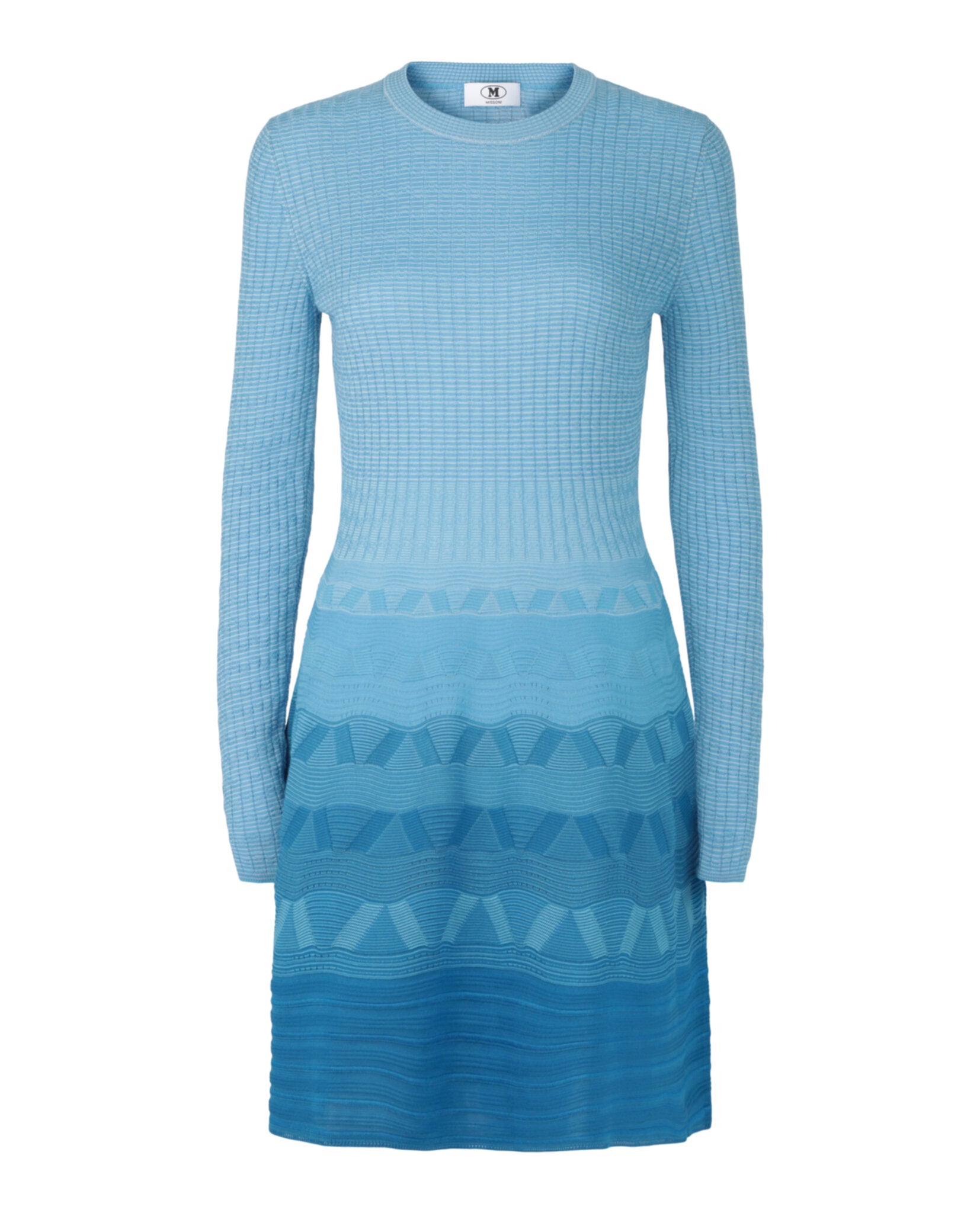 M Missoni Womens Wave-Pattern Long Sleeve Dress