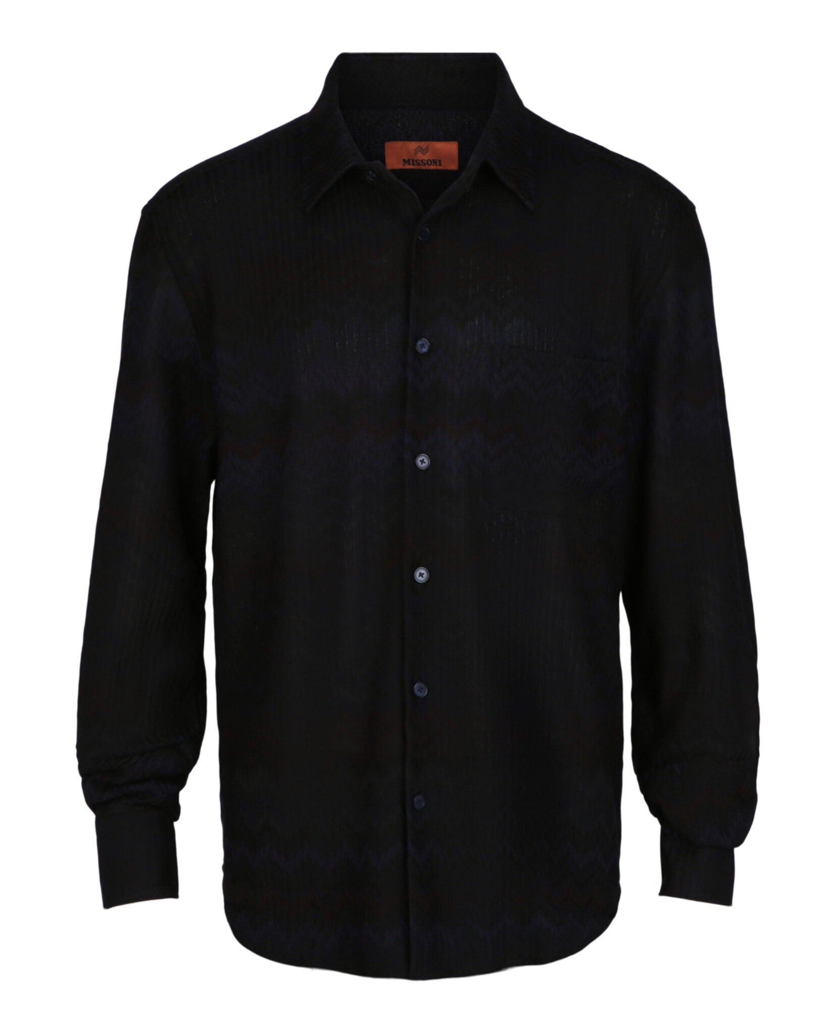 M Missoni Mens Chevron-Pattern Long-Sleeved Shirt