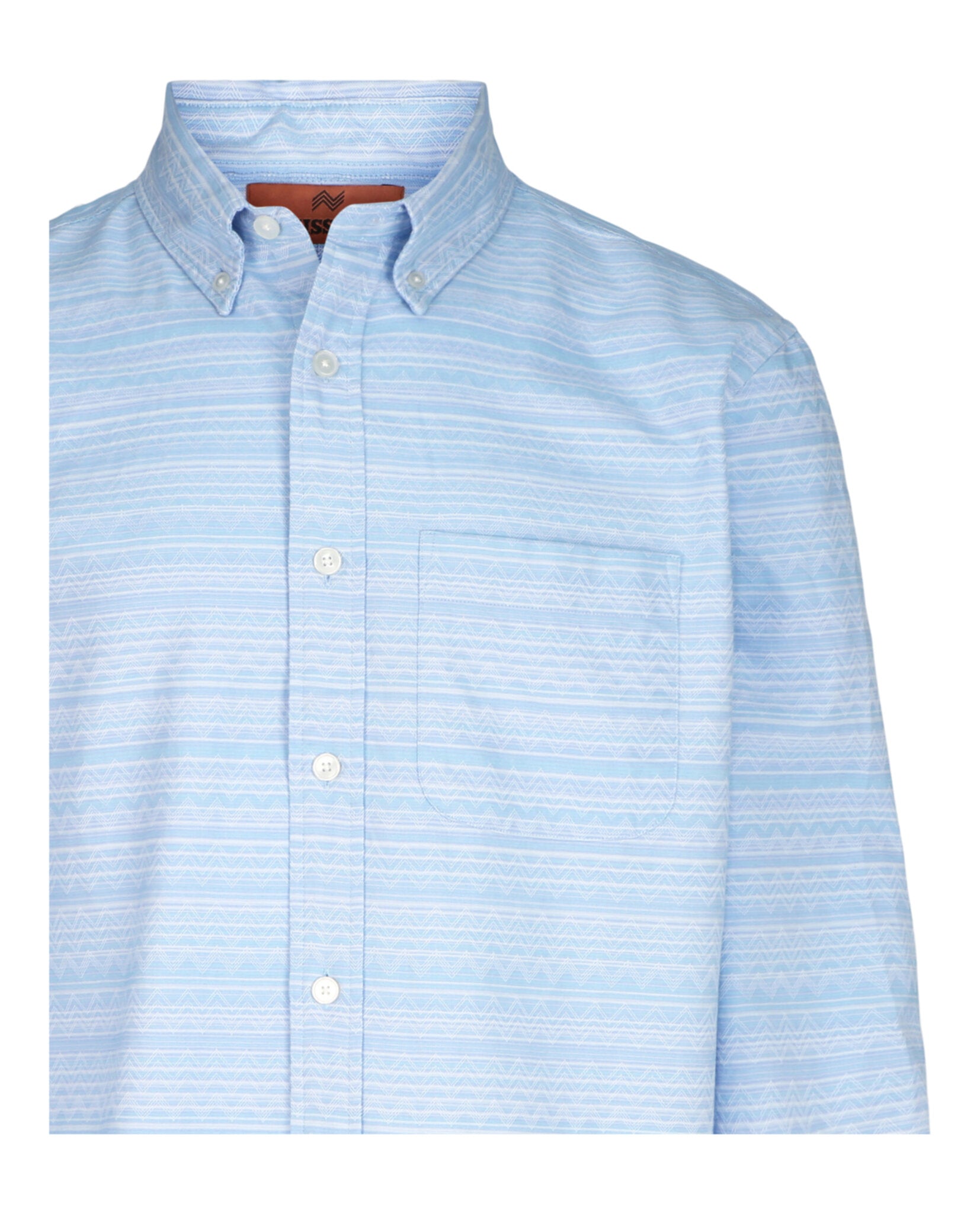 M Missoni Mens Chevron-Pattern Long-Sleeve Button-Down Shirt