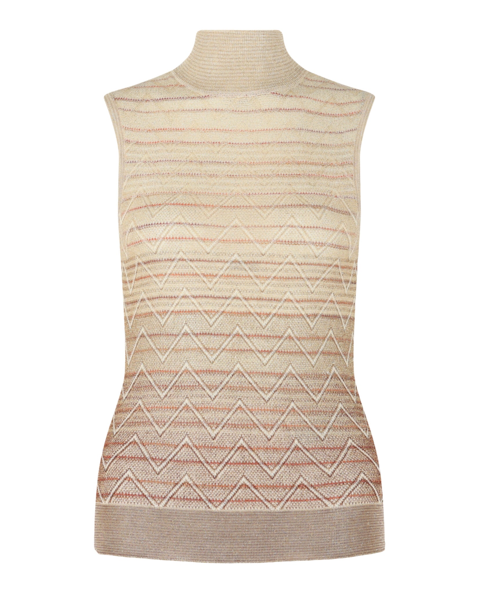 M Missoni Womens Ombre Zig Zag High-Neck Top