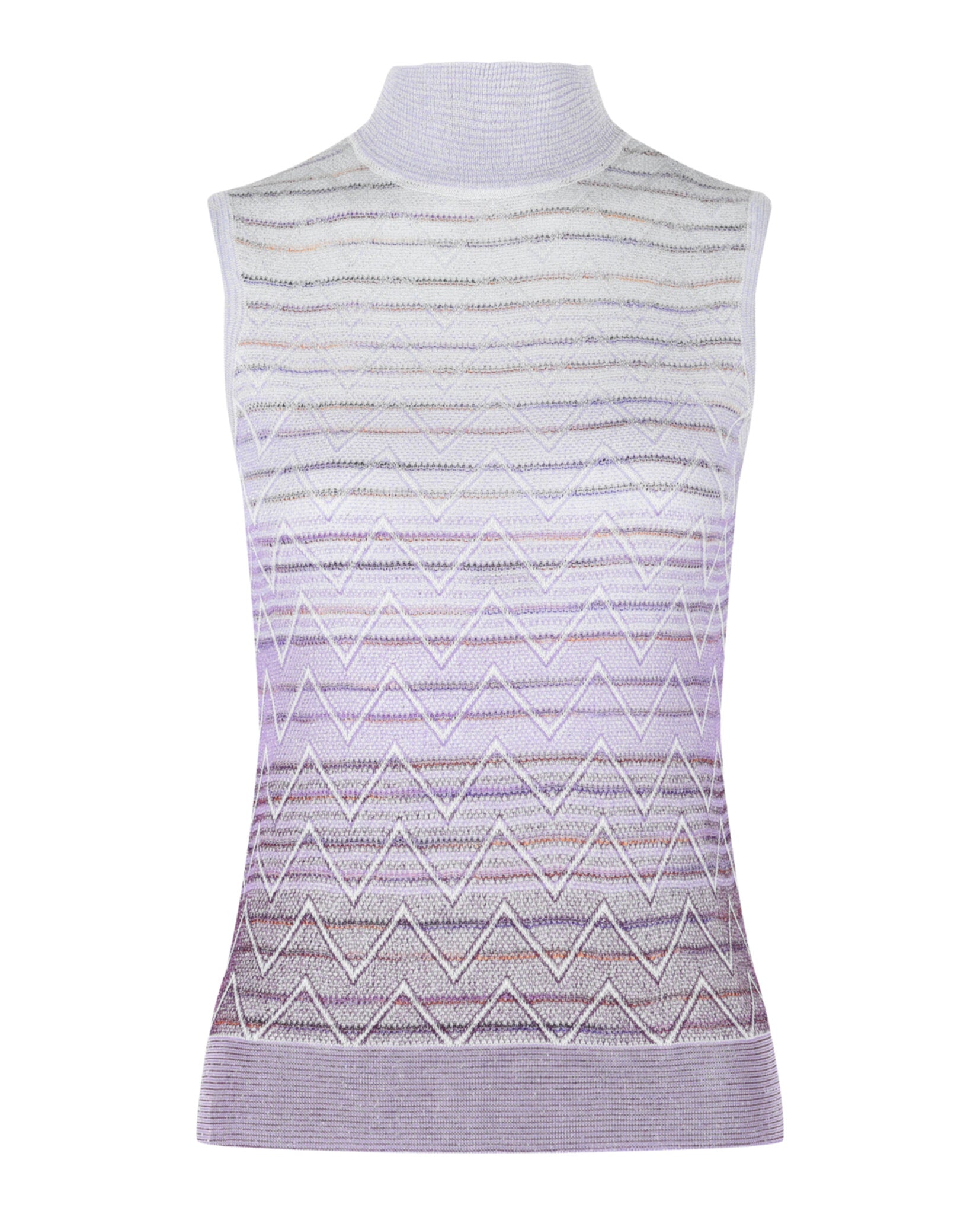 M Missoni Womens Ombre Zig Zag High-Neck Top
