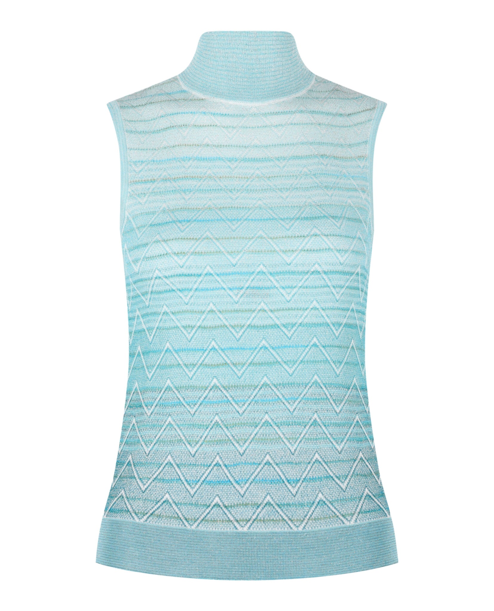 M Missoni Womens Ombre Zig Zag High-Neck Top